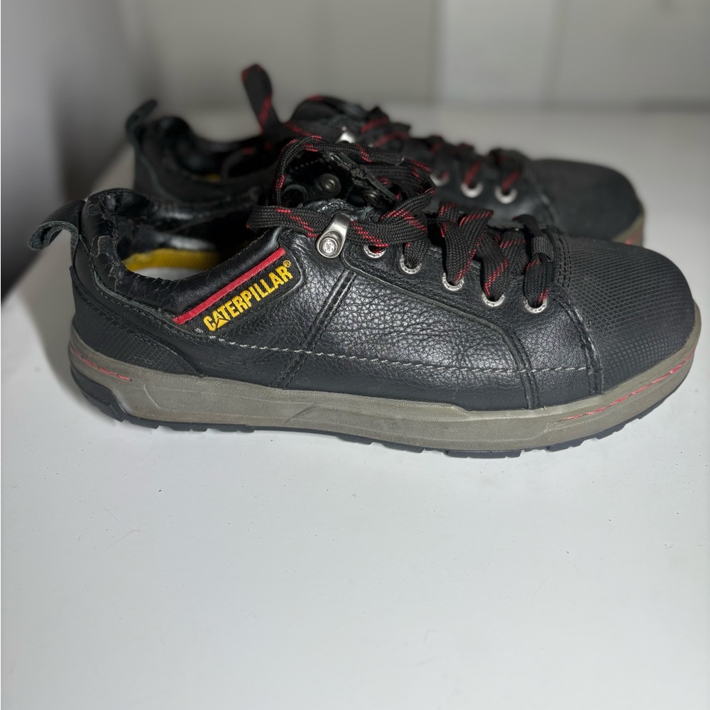 Caterpillar Men's Black  Steel Toe Work Shoes Size 8